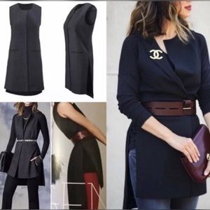 CAbi Drafting Vest Tunic Open Front Split Hem Graphite Gray Style 3178